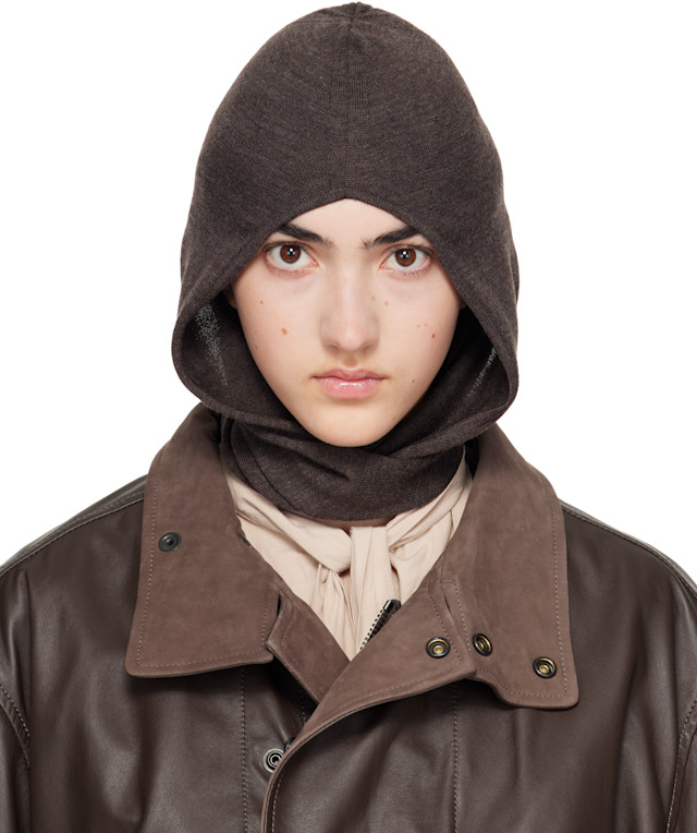 LEMAIRE: Brown Fine Wool Hood | SSENSE