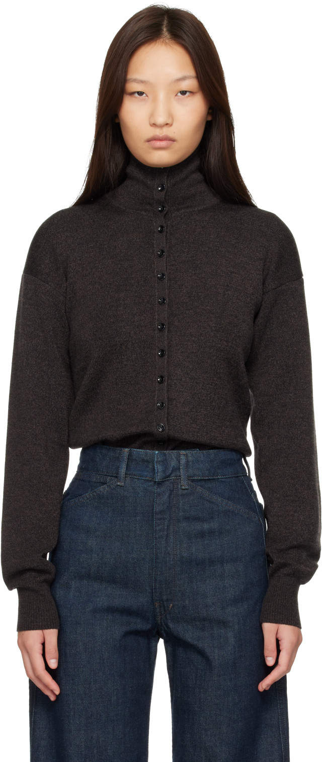 LEMAIRE: Black Buttoned Cardigan | SSENSE