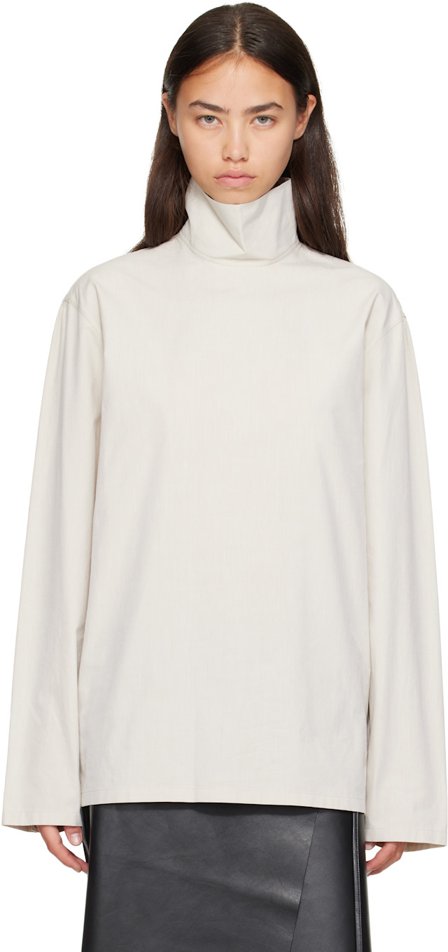 LEMAIRE: Off-White High Neck Top | SSENSE