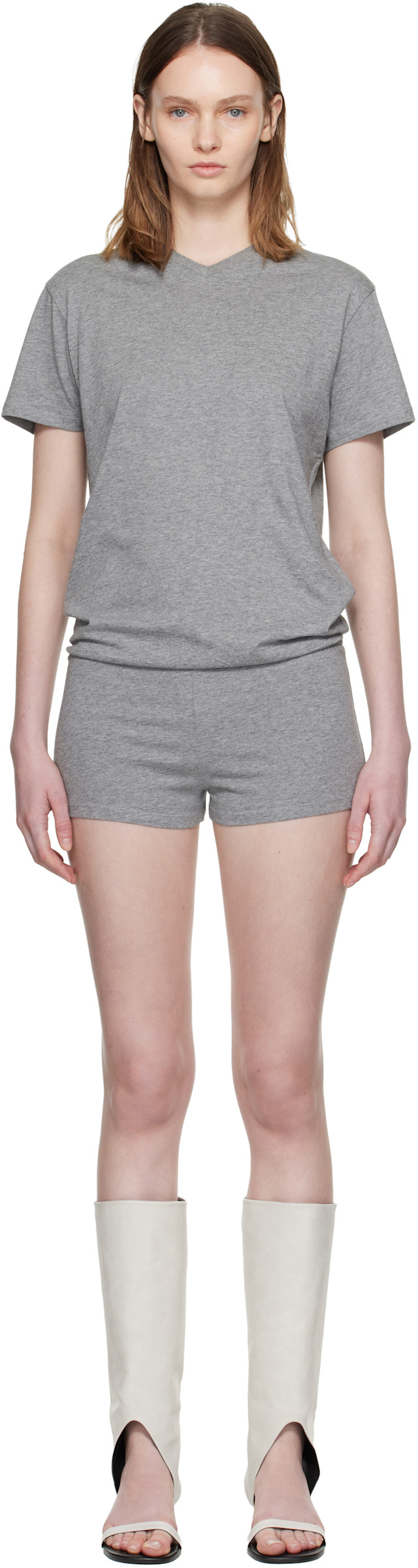 Paloma Wool: Gray Larry V-Neck Jumpsuit | SSENSE