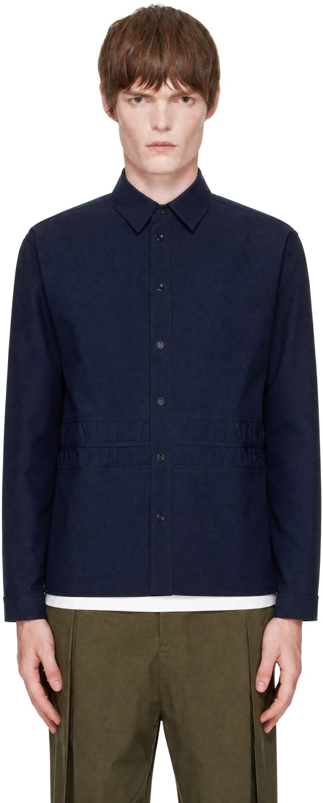 SAGE NATION: Navy Fossil LS Shirt | SSENSE