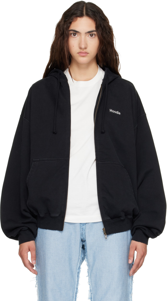 VETEMENTS フーディ　正規品 VETEMENTS: ブラック 'Hoodie Definition' フーディ | SSENSE 日本