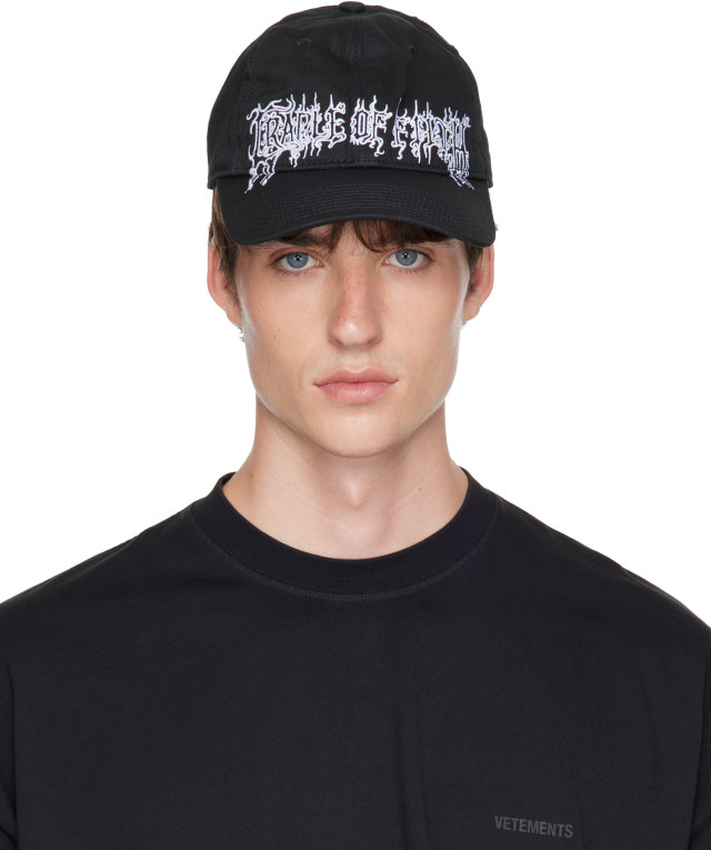 VETEMENTS: ブラック Cradle of Filthエディション キャップ | SSENSE 日本