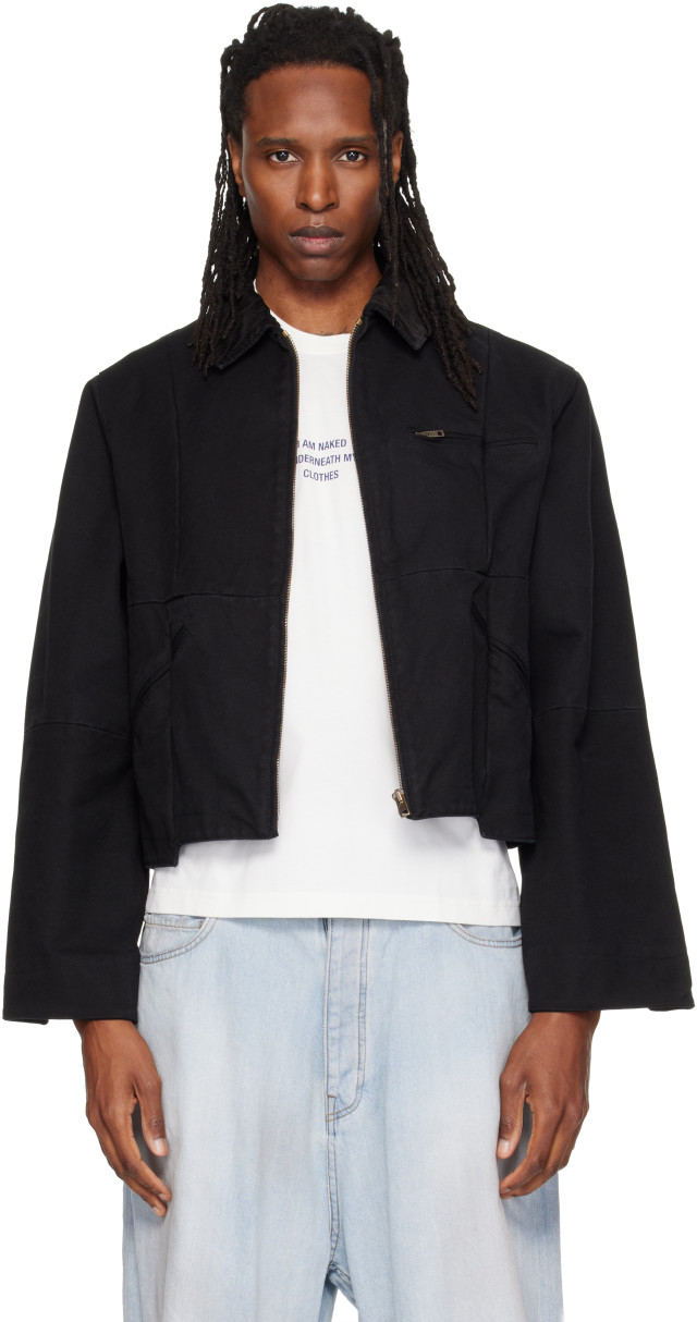 VETEMENTS: ブラック Cut-Up ワークジャケット | SSENSE 日本