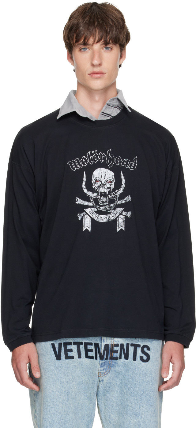 VETEMENTS: ブラック Motörheadエディション 長袖Tシャツ | SSENSE 日本