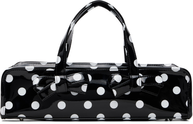 Comme des Garçons Girl: Black Patent Synthetic Leather Polka-Dot