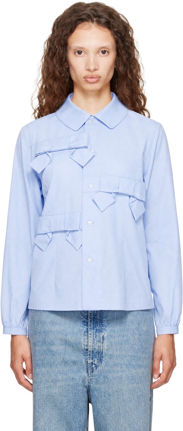 Comme des Garçons Girl: Blue Cotton Broad Shirt | SSENSE