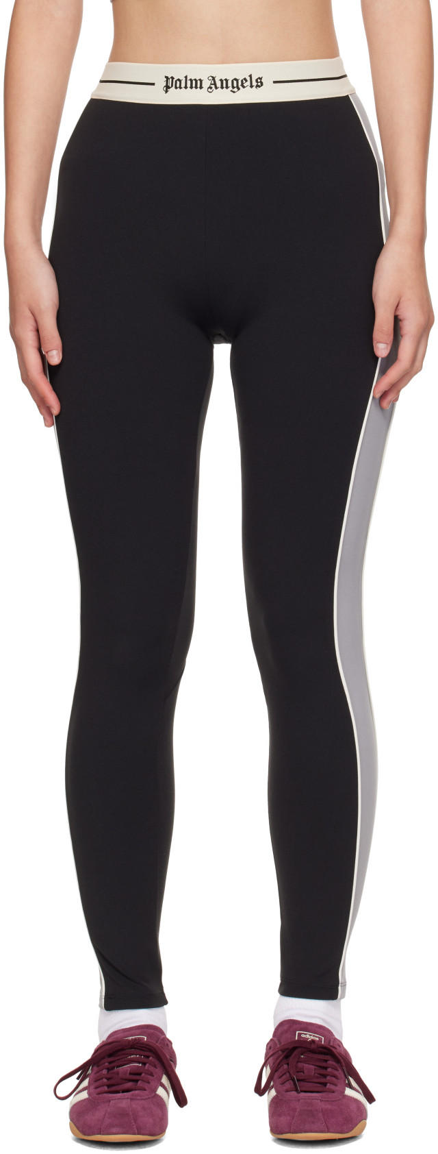 Palm Angels: ブラック＆グレー Logo Colour-Block Active スポーツ