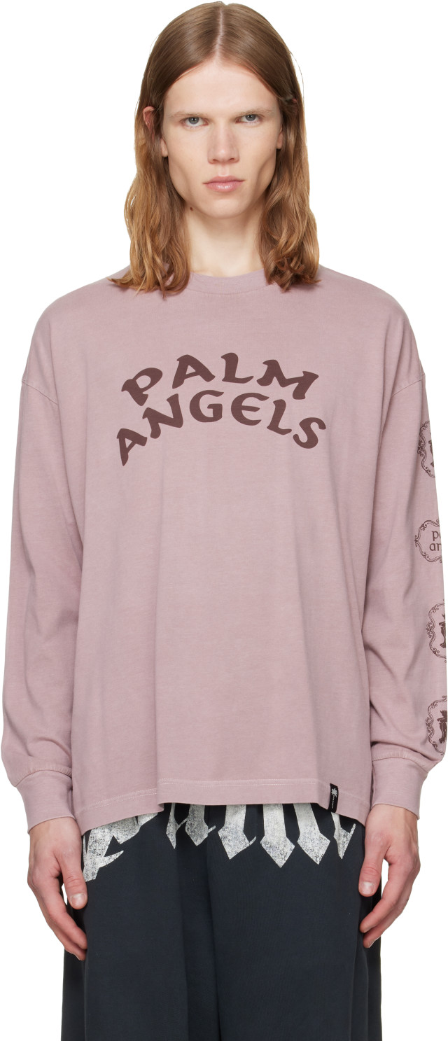 Palm Angels: Pink Devil Herald Long Sleeve T-shirt | SSENSE