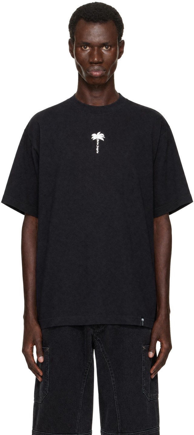 Palm Angels セットアップ　ブラック M Palm Angels: Black Palm Tree Statement Regular T-shirt | SSENSE