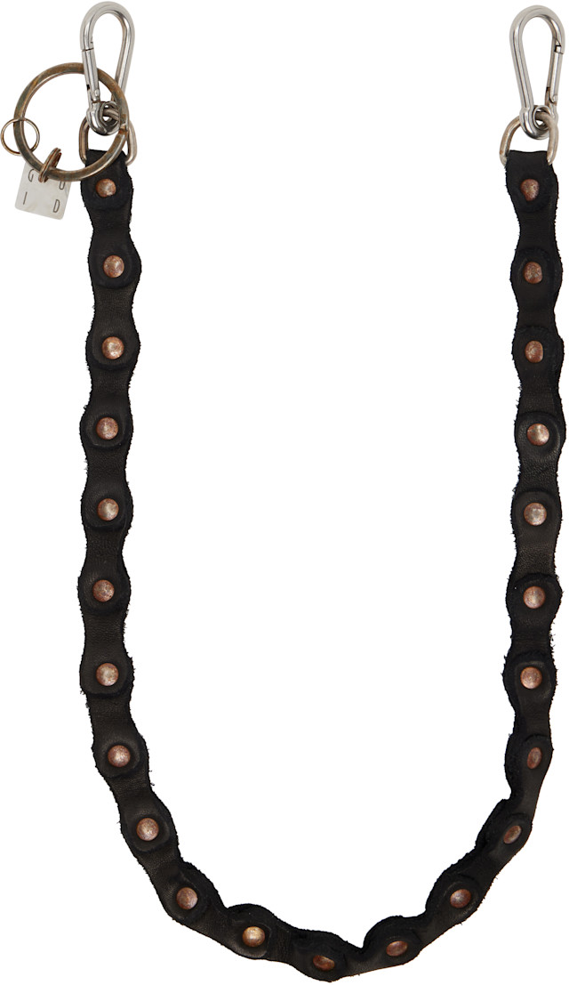 Guidi: Black Leather Keychain | SSENSE