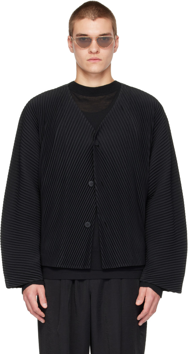 HOMME PLISSÉ ISSEY MIYAKE: Black Slash Jacket | SSENSE