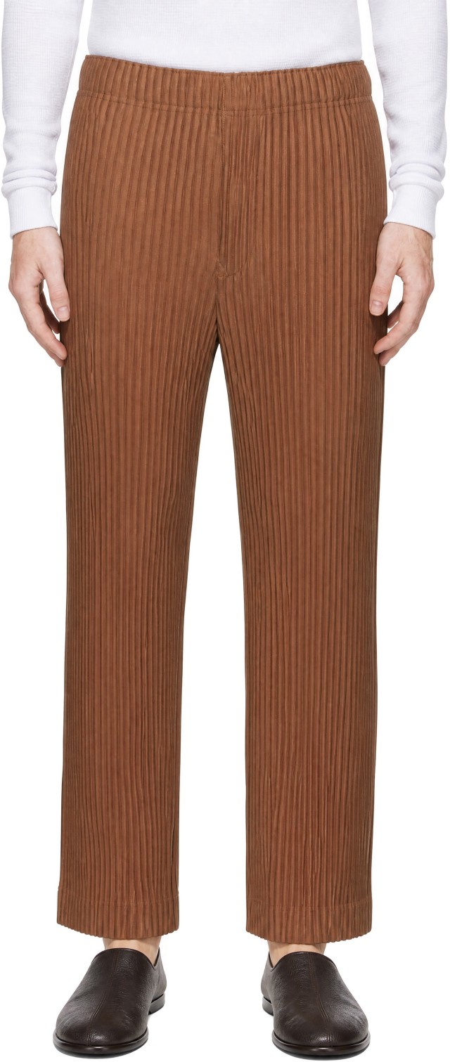 HOMME PLISSÉ ISSEY MIYAKE: Brown September Color Pleats 2 Trousers