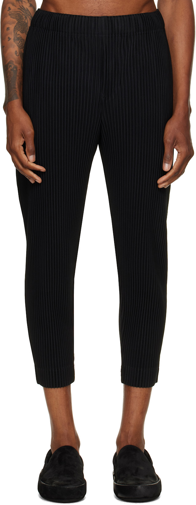 HOMME PLISSÉ ISSEY MIYAKE: Black Monthly Colors August Trousers