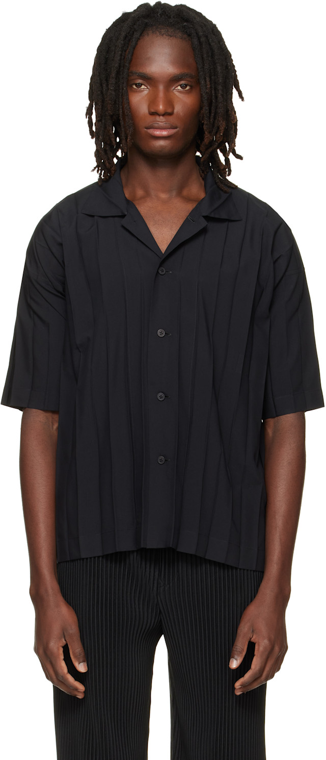 HOMME PLISSÉ ISSEY MIYAKE: Black Edge Shirt | SSENSE