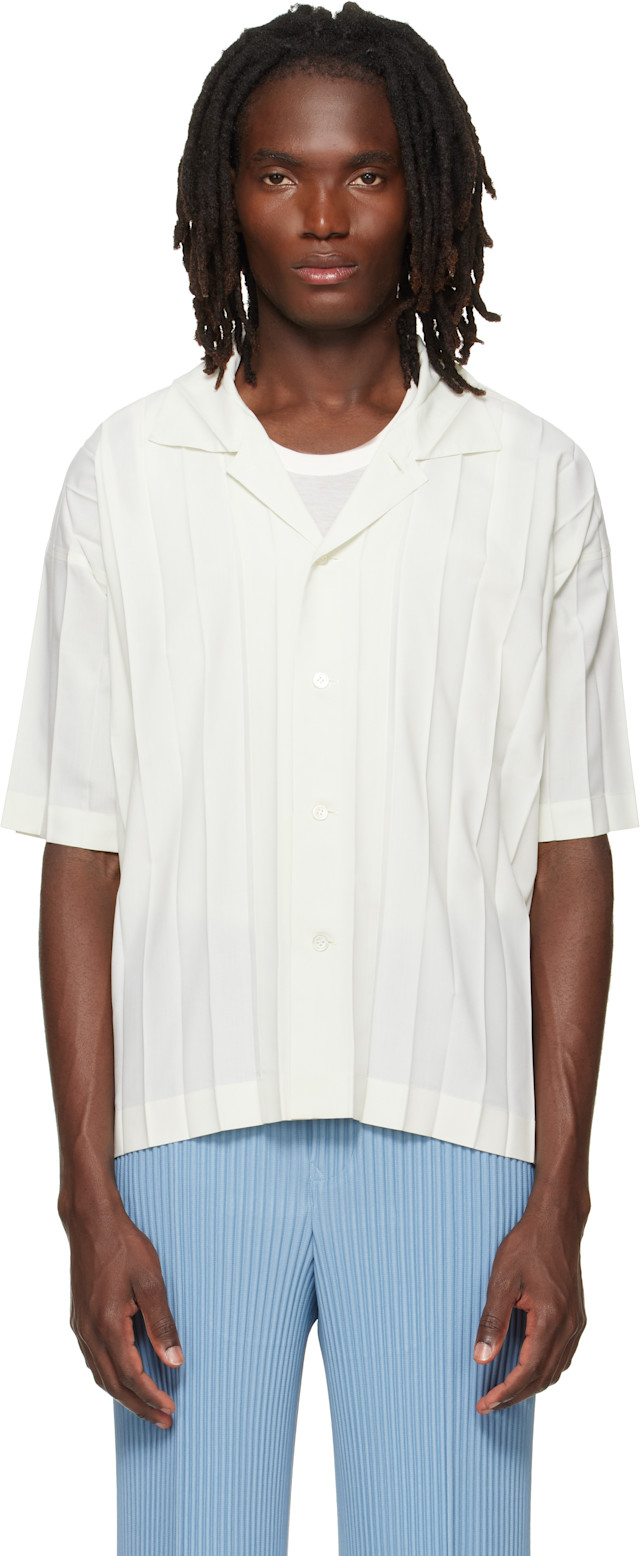 HOMME PLISSÉ ISSEY MIYAKE: Off-White Edge Shirt | SSENSE