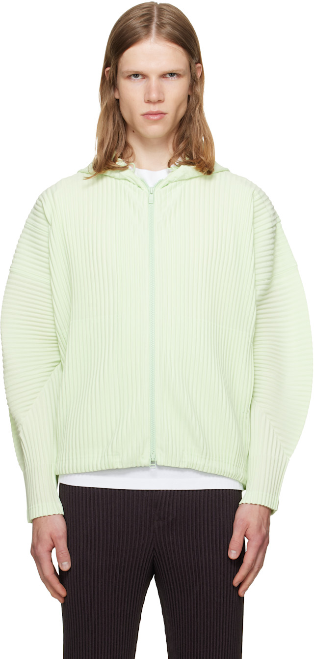 HOMME PLISSÉ ISSEY MIYAKE: Green Monthly Colors July Hoodie | SSENSE