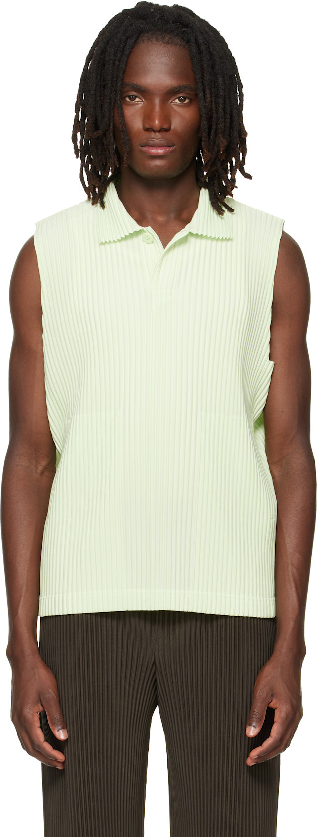 HOMME PLISSÉ ISSEY MIYAKE: Green Monthly Colors July Polo | SSENSE