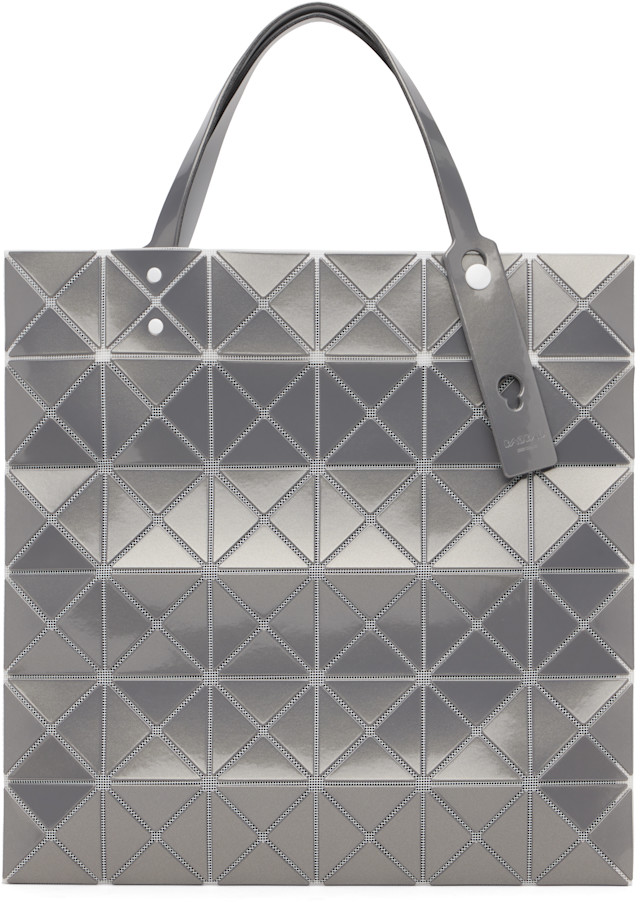 BAOBAO ISSEYMIYAKE トートバッグ シルバー BAO BAO ISSEY MIYAKE: Silver Lucent Metallic Tote | SSENSE