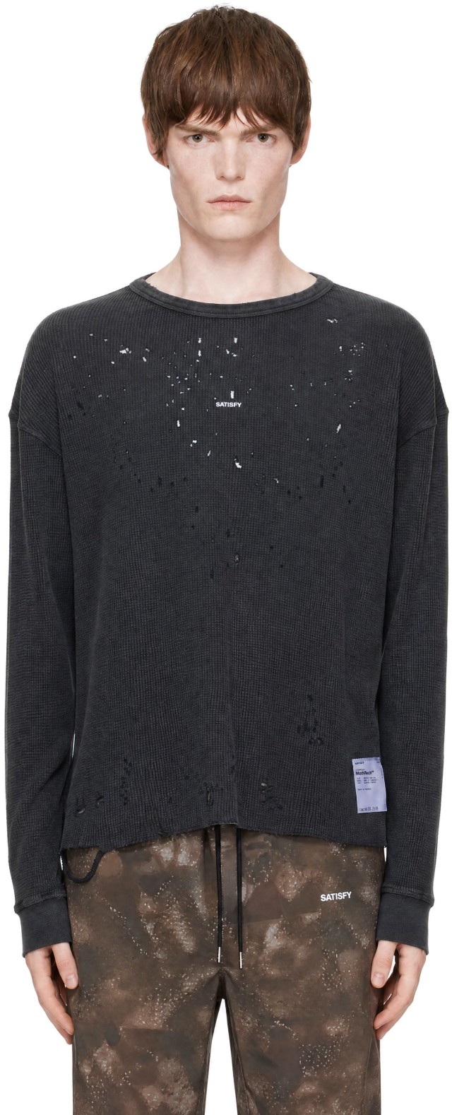 Satisfy: Gray MothTech Waffle Long T-shirt | SSENSE