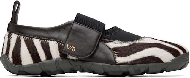 Wales Bonner: White & Brown Jewel Mary Jane Sneakers | SSENSE