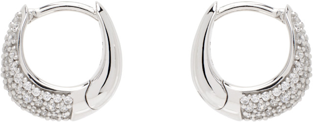 TOMWOOD Ice Huggies 片耳用 silver925 Tom Wood: Ice Huggies Pave Earrings | SSENSE