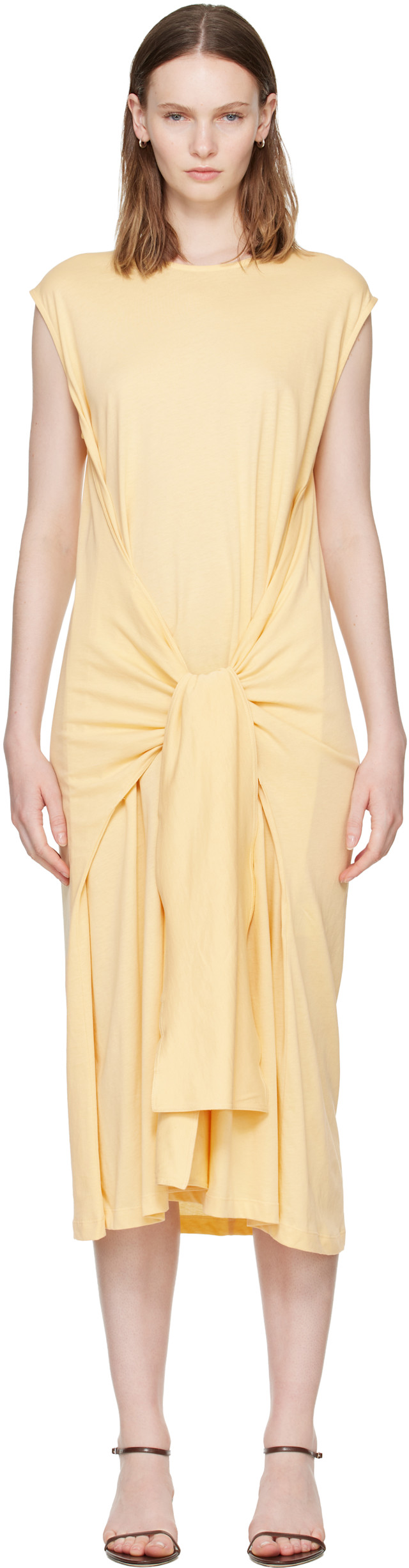 toteme twisted jersey dress TOTEME Black Twist Drape Maxi Dress Toteme
