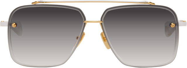 Dita: White & Gold Mach-Six Sunglasses | SSENSE