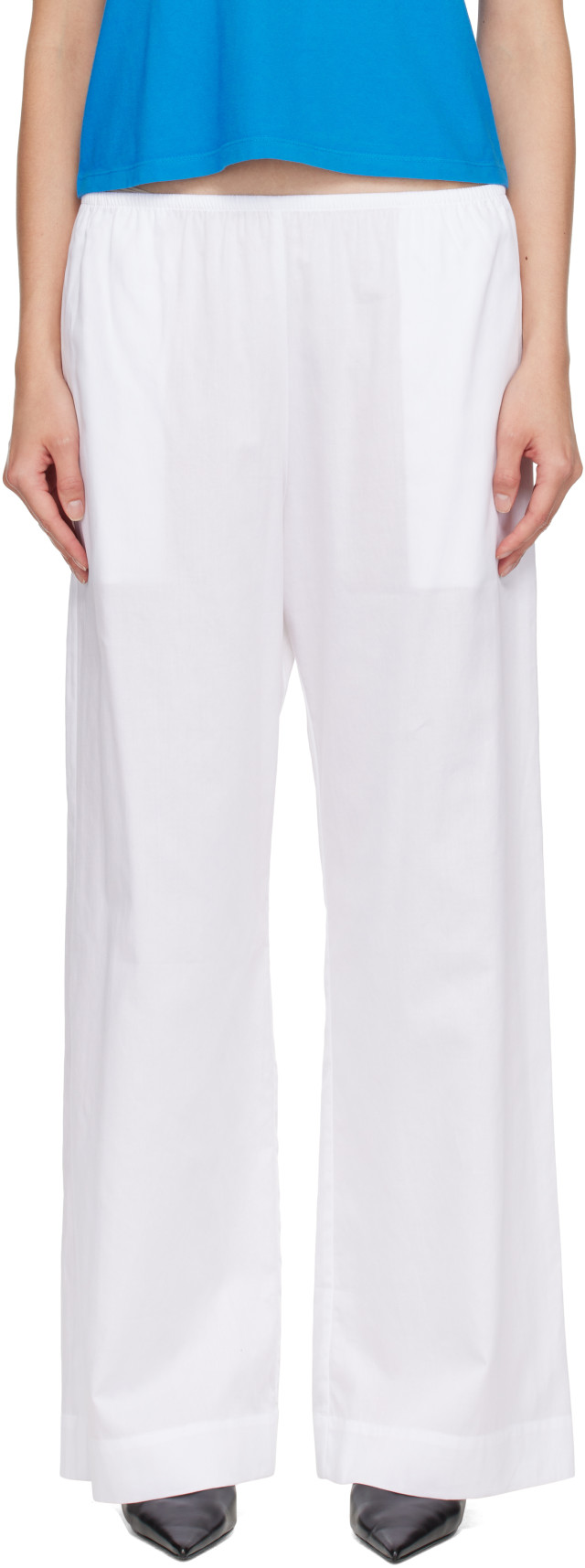 LESET: White Yoko Pocket Trousers | SSENSE