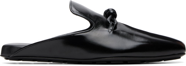 Bottega Veneta: ブラック Roma Slipper ミュール | SSENSE 日本