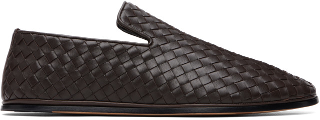 Bottega Veneta: ブラウン Sunday ローファー | SSENSE 日本