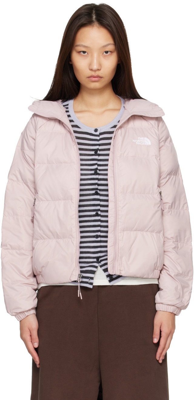 ジャケット・アウター theredthread s flip nylon jacket pink The North Face: Pink Hydrenalite Hoodie Down Jacket | SSENSE Canada