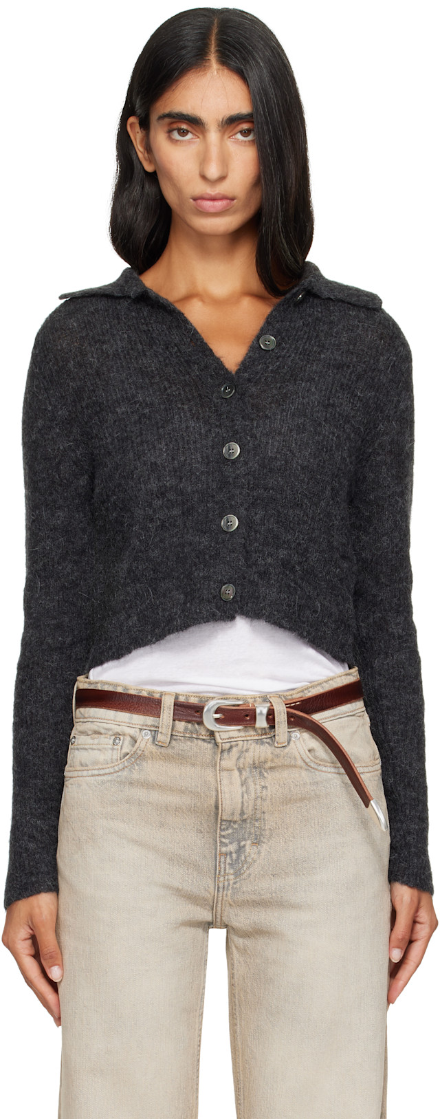OUR LEGACY: Gray Mazzy Polo Cardigan | SSENSE