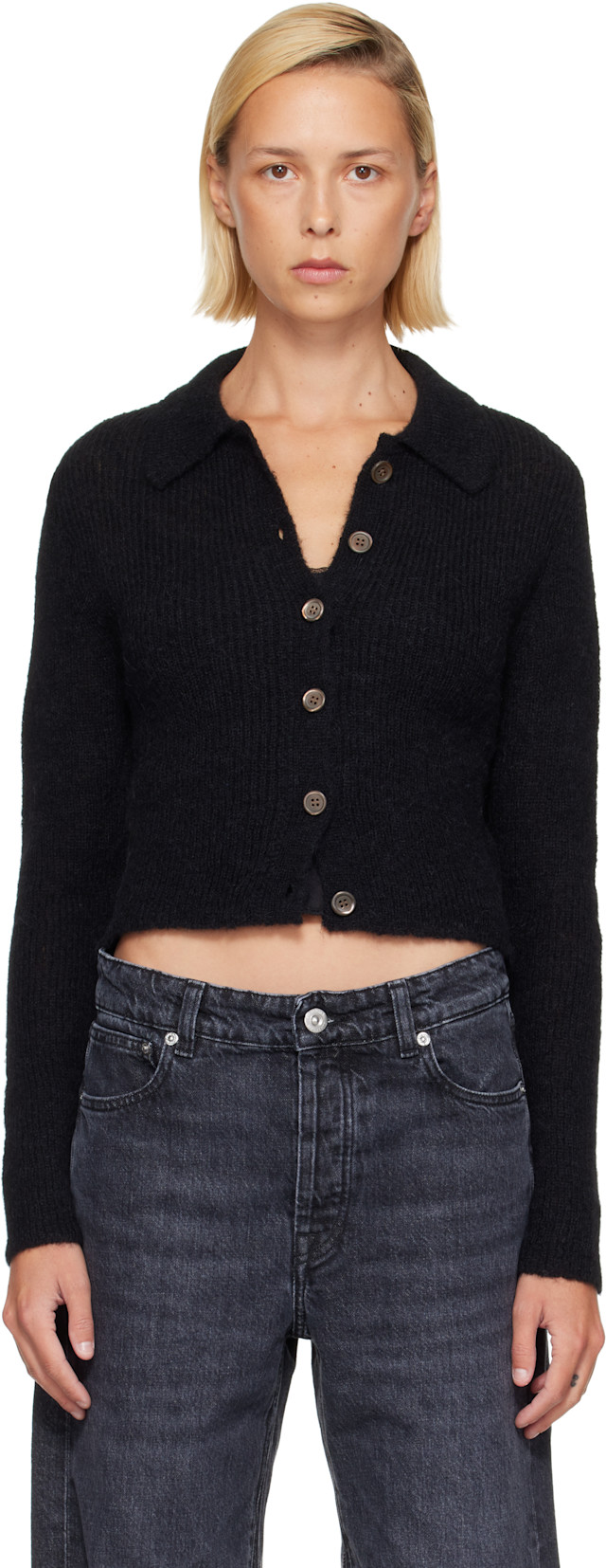 OUR LEGACY: Black Mazzy Polo Cardigan | SSENSE