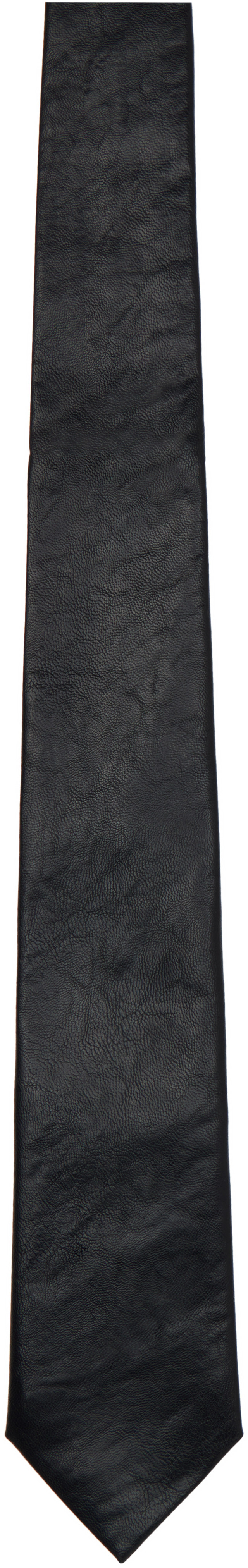 OUR LEGACY: Black 'Real Fake Leather' Tie | SSENSE Canada