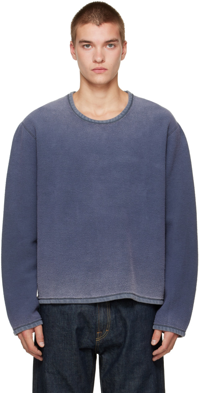 トップス OUR LEGACY DOUBLE LOCK U-NECK 46 OUR LEGACY: Blue Double Lock U Neck Sweatshirt | SSENSE Canada