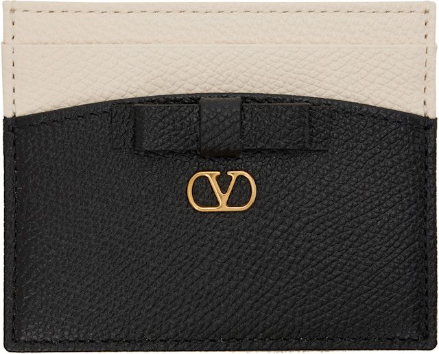 Valentino Garavani: Off-White & Black Veecolor Card Holder | SSENSE