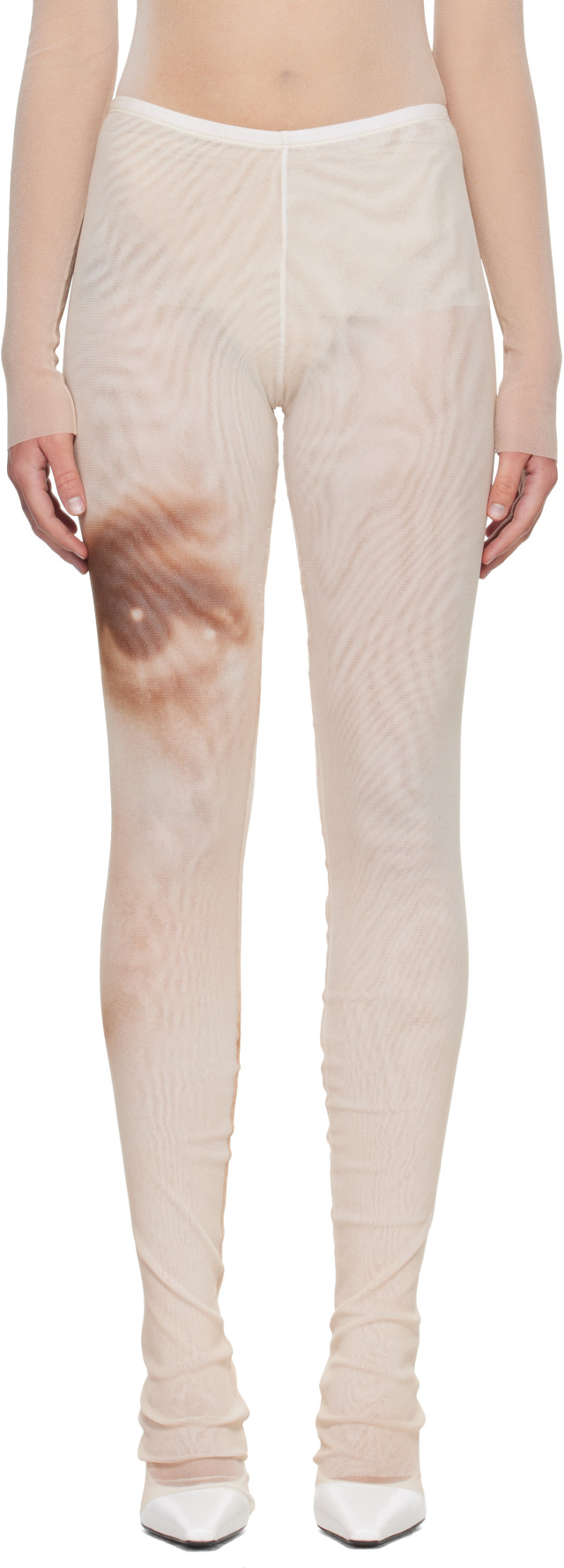Jean Paul Gaultier: ベージュ 'The Face' レギンス | SSENSE 日本