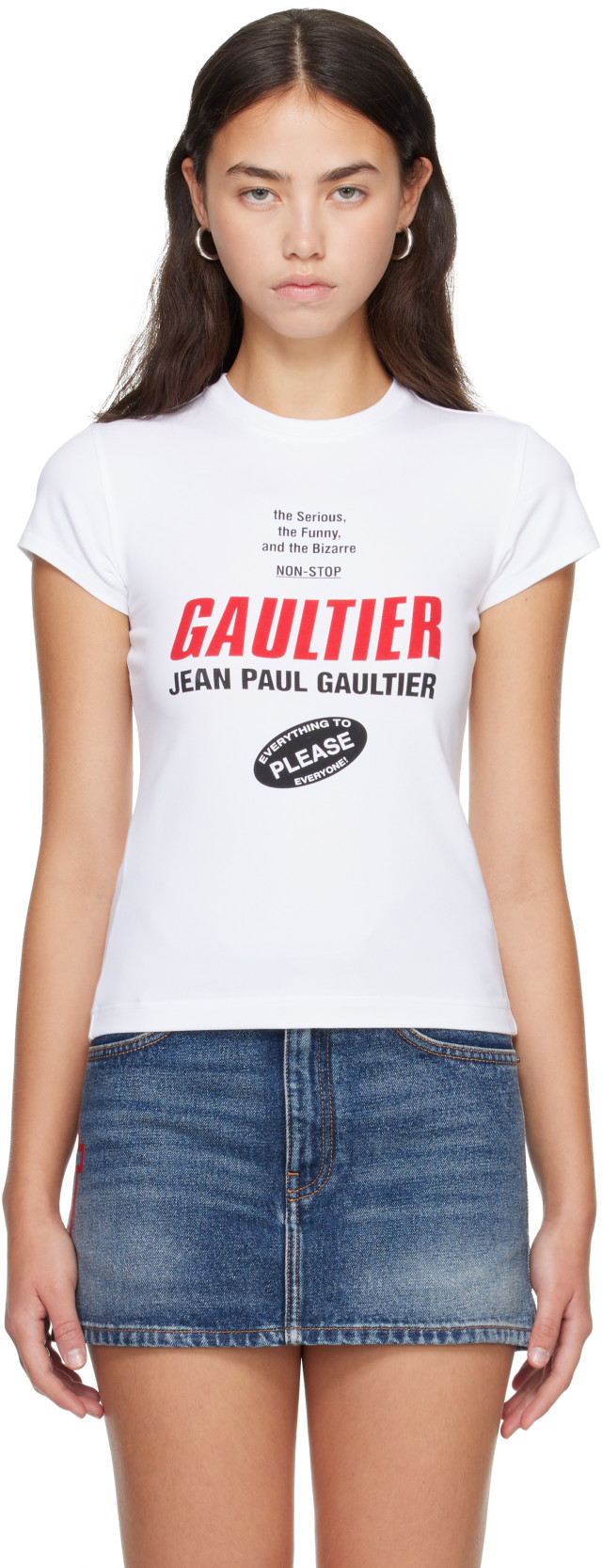 Jean Paul Gaultier: White 'The Gaultier' Baby T-shirt | SSENSE