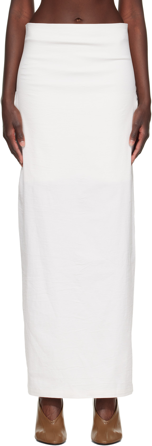 ISSEY MIYAKE: Off-White Allow Maxi Skirt | SSENSE