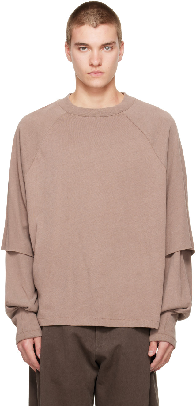 Seventh: Brown Raglan Layered Longsleeve T-shirt | SSENSE