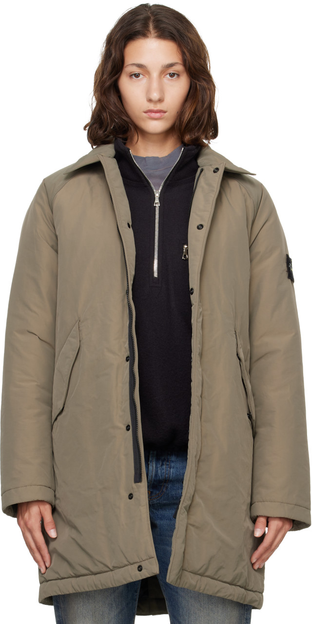 STONE  コート Stone Island: トープ 7100002 Micro Twill コート | SSENSE 日本
