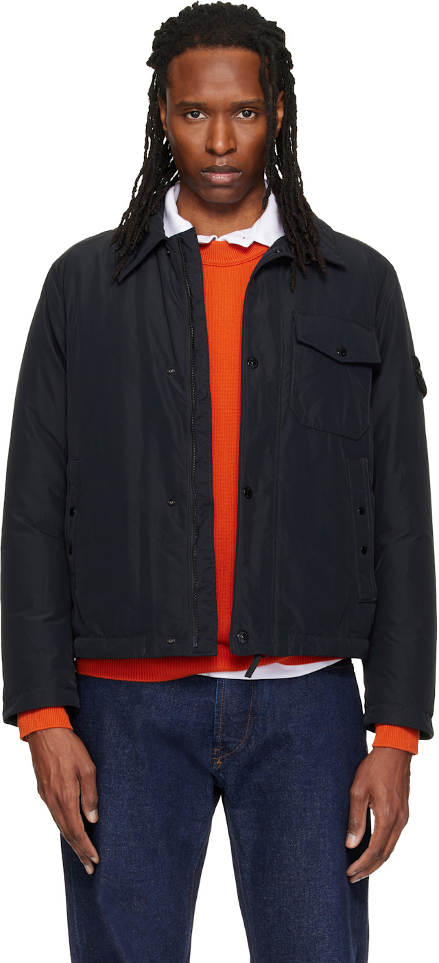 Stone Island: Black 4100022 Micro Reps Down Jacket | SSENSE