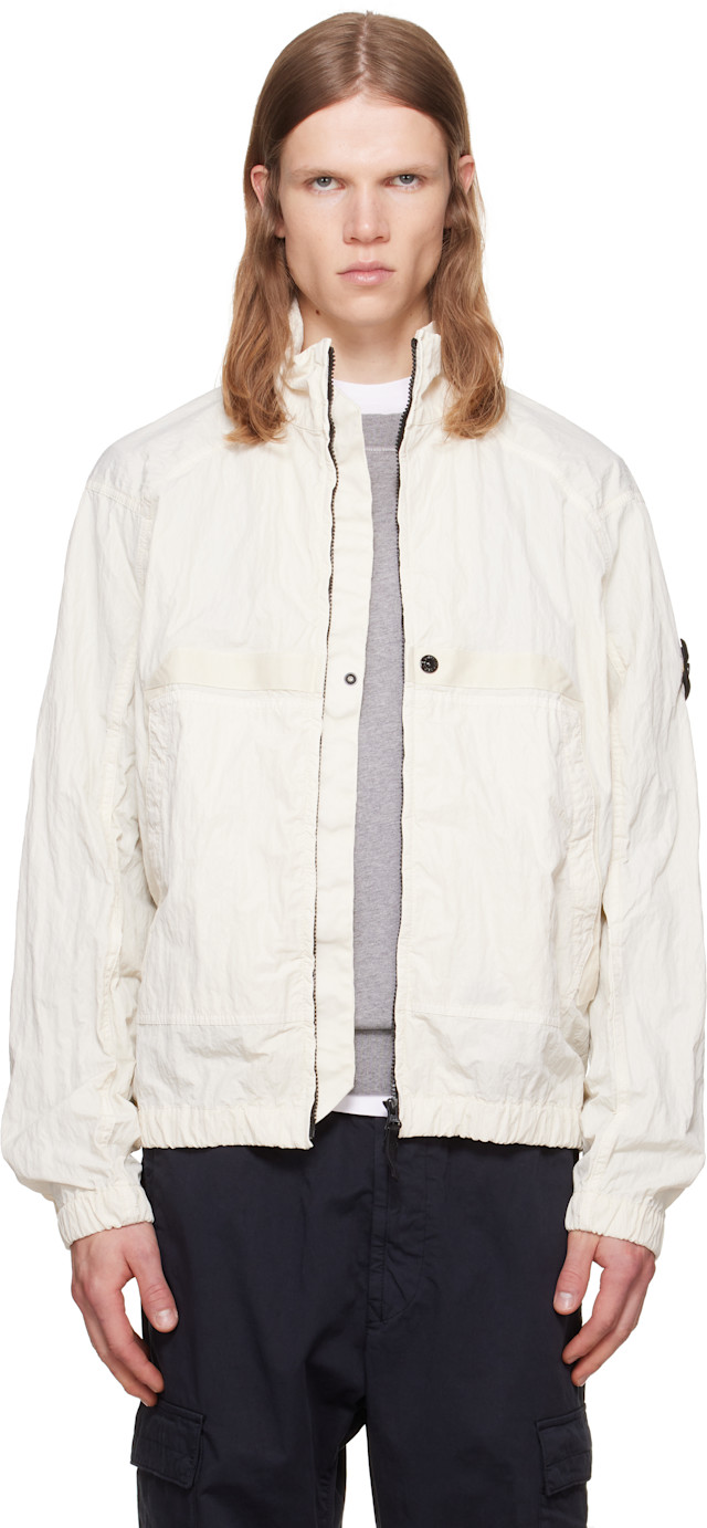 Stone Island: Off-White Q100009 Warp Rip Nylon T-C Jacket | SSENSE