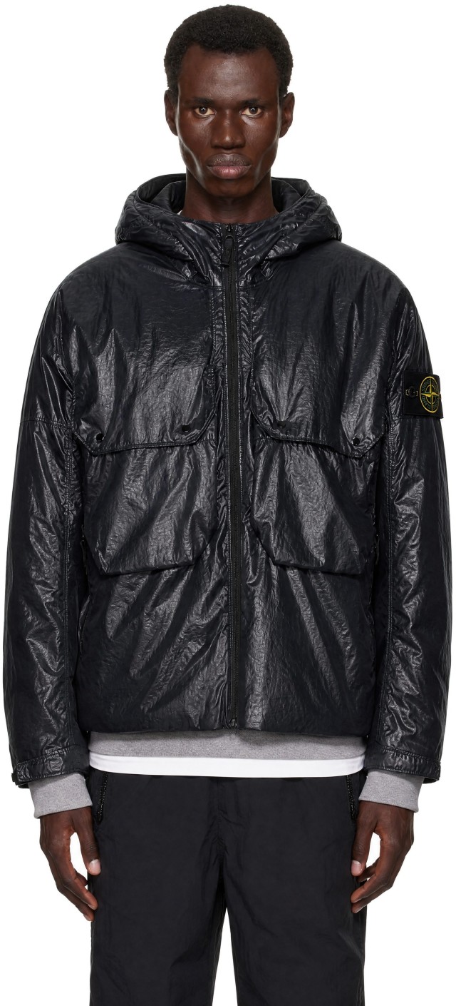Stone Island: ブラック Q100019 Light Nylon 3L-TC ジャケット