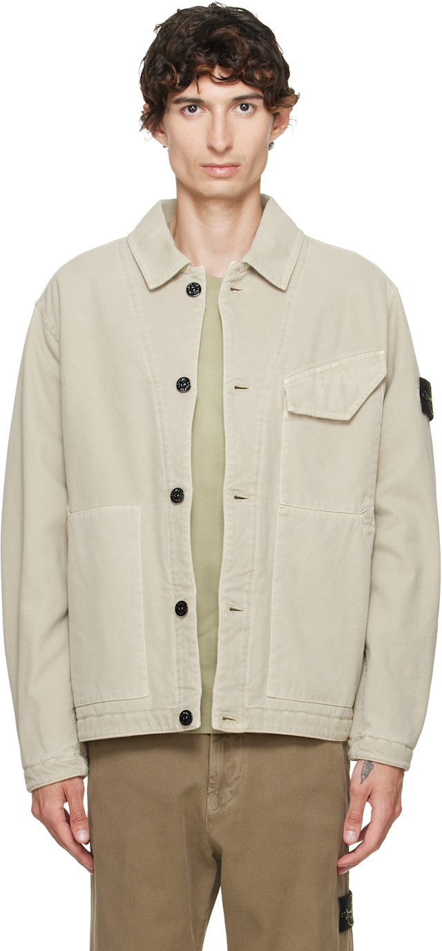 s*n様 STONE  ジャケット ベージュ Stone Island: ベージュ 4100048 Organic Panama Cotton ジャケット