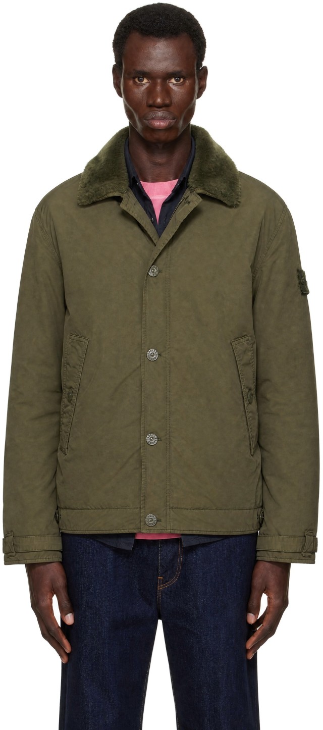 Stone Island: Green 4100028 David-TC S.I. Ghost Jacket | SSENSE