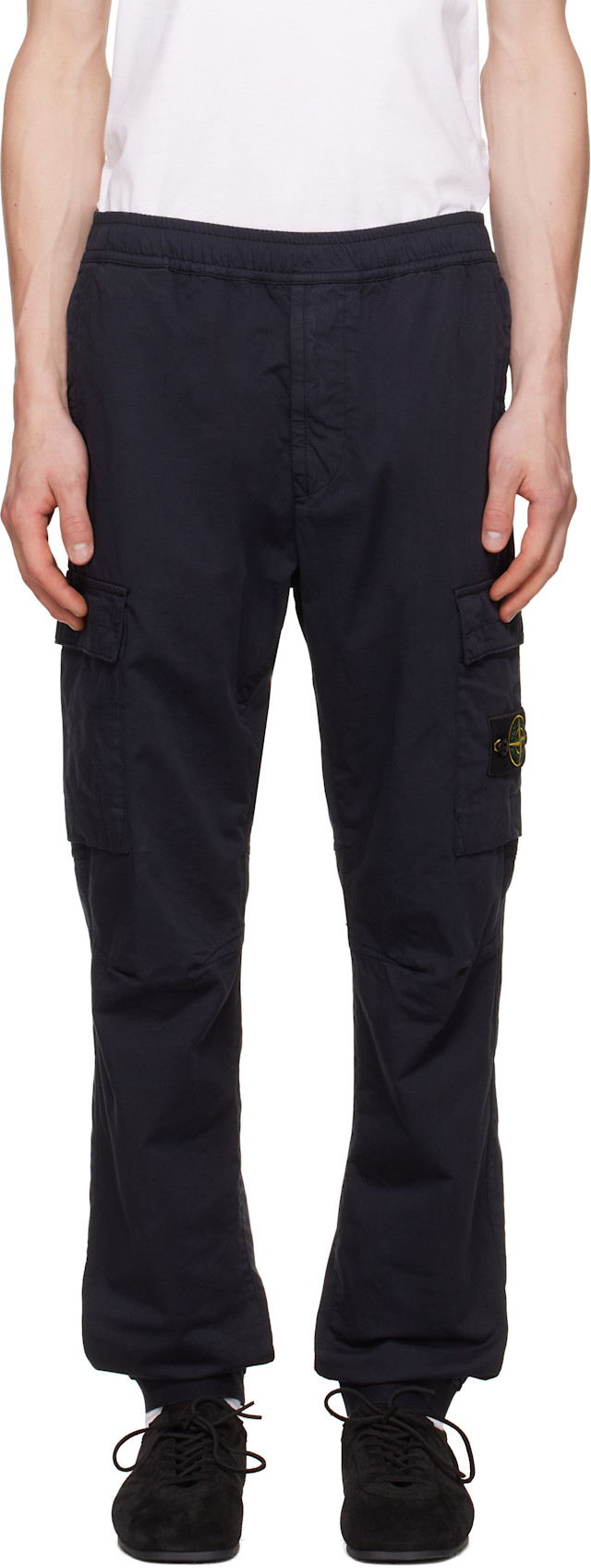 Stone Island: ネイビー 3100031 Stretch Organic Twill カーゴパンツ
