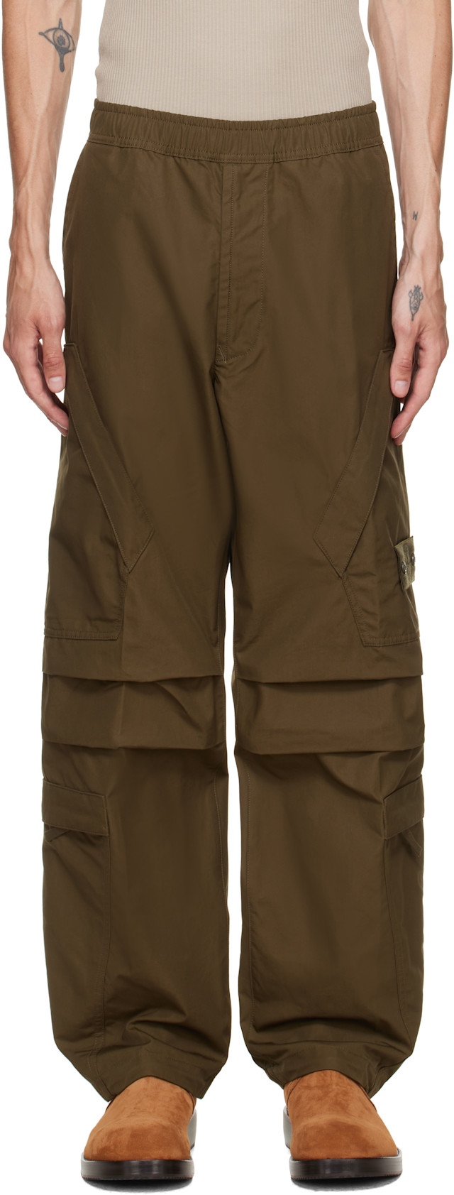 Stone Island: カーキ 3100022 All-Weather Cotton Canvas_S.I. Ghost
