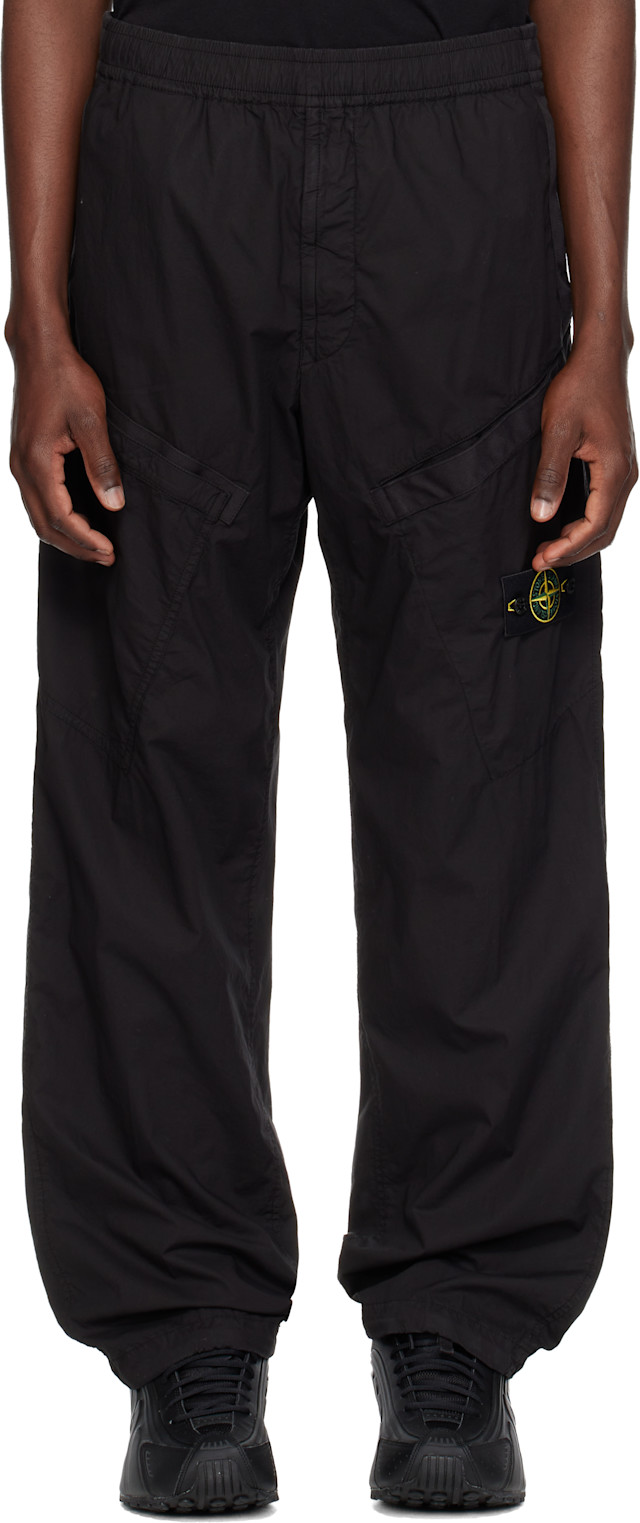 Stone Island: ブラック 3100006 Stretch Cotton Tela 'PARACADUTE